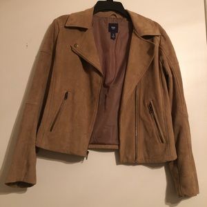 Faux Suede Moto Jacket